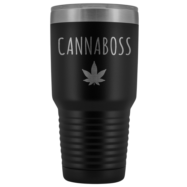 Cannaboss Dispensary Owner Gift Cannabis Tumbler Metal Mug Insulated Hot Cold Travel Coffee Cup 30oz BPA Free