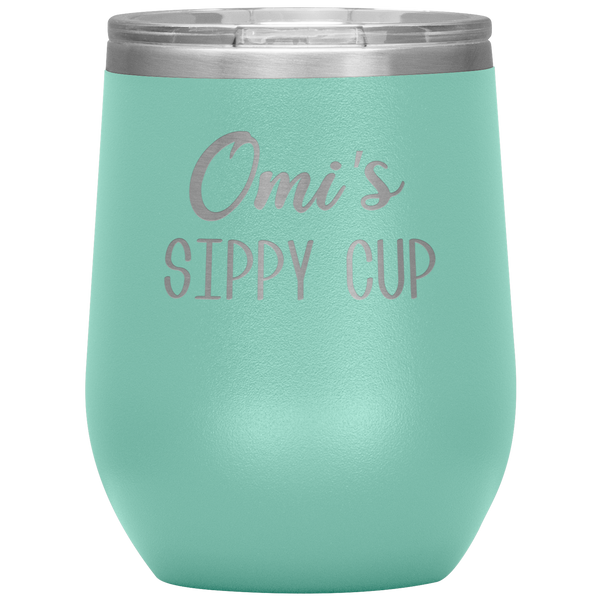 Omi's Sippy Cup Omi Wine Tumbler Gifts Funny Stemless Stainless Steel Insulated Wine Tumblers BPA Free 12oz Travel Cup