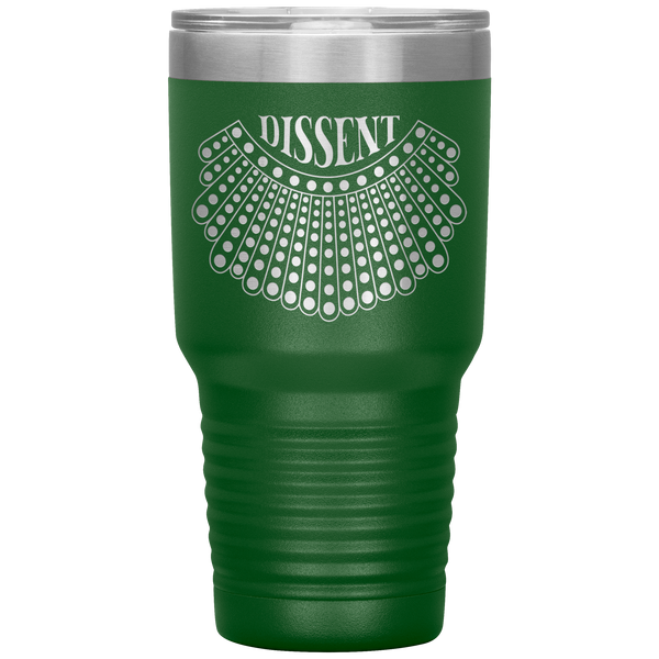 I Dissent Lace Collar Ruth Bader Ginsburg RBG Feminist Gifts Tumbler Insulated Hot Cold Travel Coffee Cup BPA Free