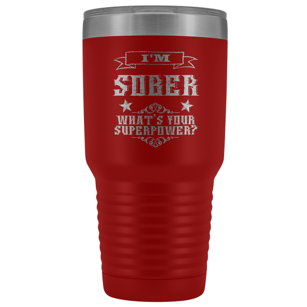 Sobriety Gift for Him for Her Sponsor Mug Sober Anniversary I'm Sober Tumbler Insulated Travel Coffee Cup 30oz BPA Free