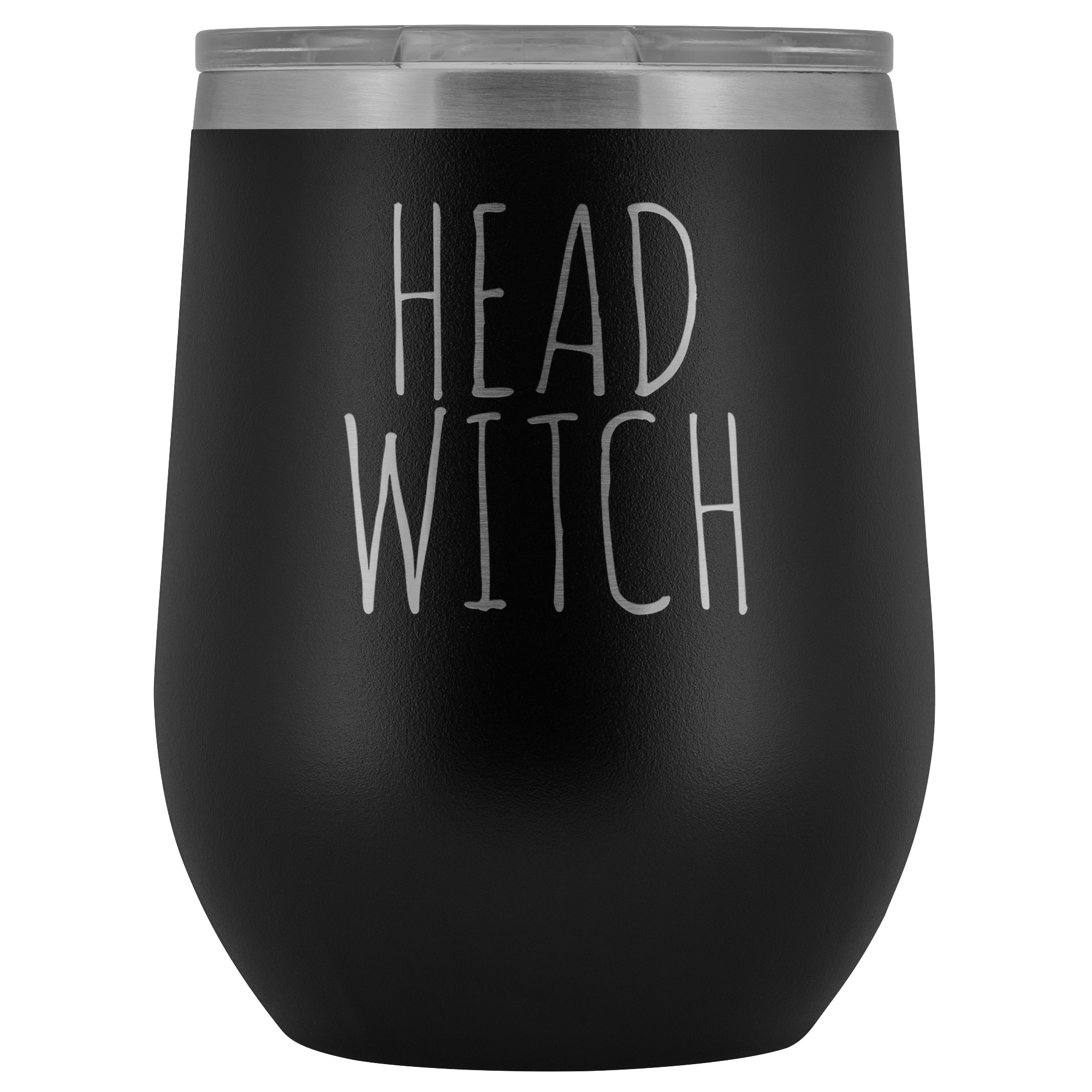 Head Witch Halloween Wine Tumbler Funny Fall Gifts for Friends and Witches Stemless Insulated Hot Cold BPA Free 12oz Travel Sippy Cup