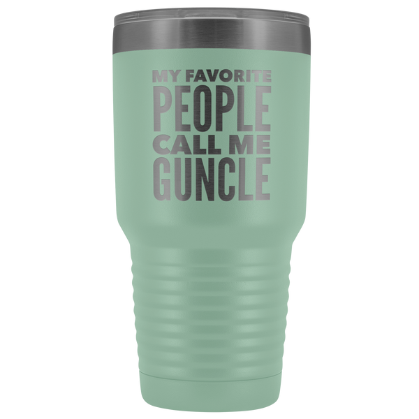 Guncle Gifts My Favorite People Call Me Guncle Tumbler Funny Metal Mug Double Wall Insulated Hot Cold Travel Cup 30oz BPA Free