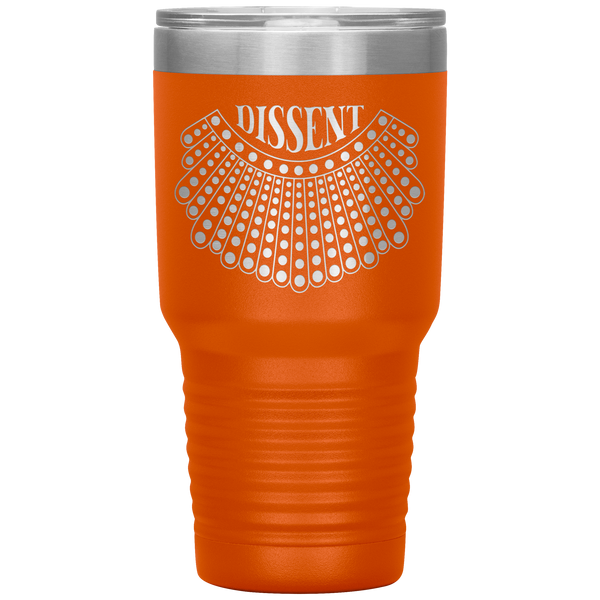 I Dissent Lace Collar Ruth Bader Ginsburg RBG Feminist Gifts Tumbler Insulated Hot Cold Travel Coffee Cup BPA Free
