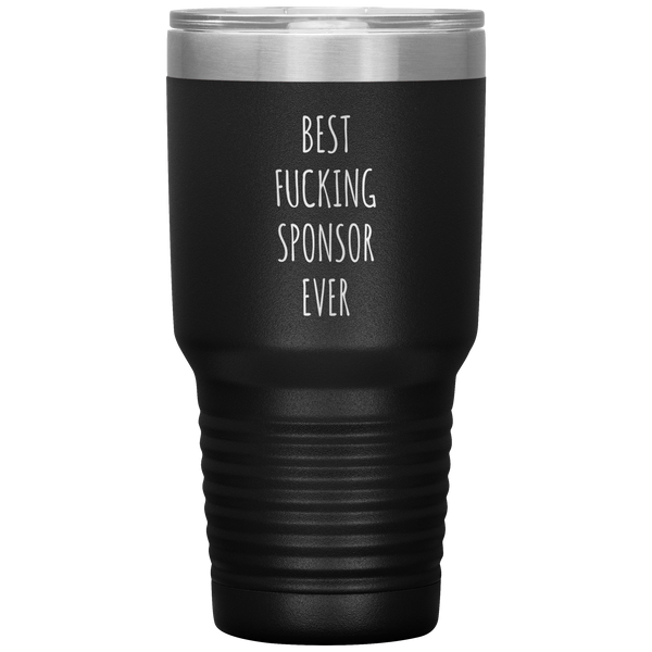 Worlds Best Sponsor Ever Funny AA Gifts for Sponsors Sobriety Soberversary Anniversary Tumbler Insulated Travel Coffee Cup BPA Free