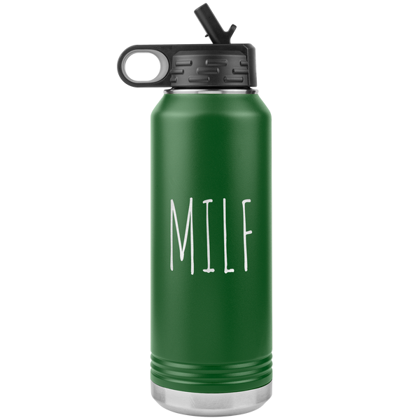MILF Water Bottle Push Present For New Mom Funny Mother's Day Gift Baby Shower Future Mom Pregnant Congratulations 32oz BPA Free