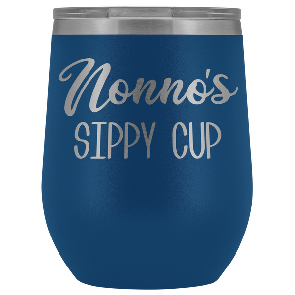 Nonno's Sippy Cup Nonno Wine Tumbler Gifts for Nonnos Funny Stemless Stainless Steel Insulated Wine Tumblers Hot Cold BPA Free 12oz Travel Cup