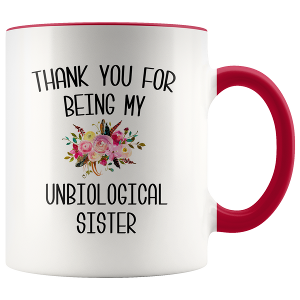 Thank You For Being My Unbiological Sister Coffee Mug Best Friend Birthday Gifts Christmas BFF Mugs Long Distance Friendship Sister In Law Gift Idea