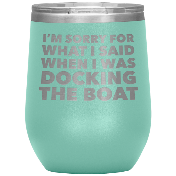 Boating Gifts Funny Boater Wine Tumbler for a Boat Owner Stemless Insulated Hot Cold BPA Free 12oz Travel Sippy Cup