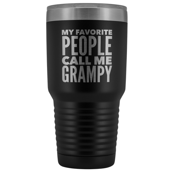 Gifts for Grampy My Favorite People Call Me Grampy Tumbler Metal Mug Double Wall Insulated Hot Cold Travel Cup 30oz BPA Free