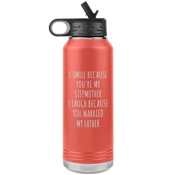 Funny Stepmom Mother's Day Gift Step Mom Water Bottle Insulated Tumbler 32oz BPA Free