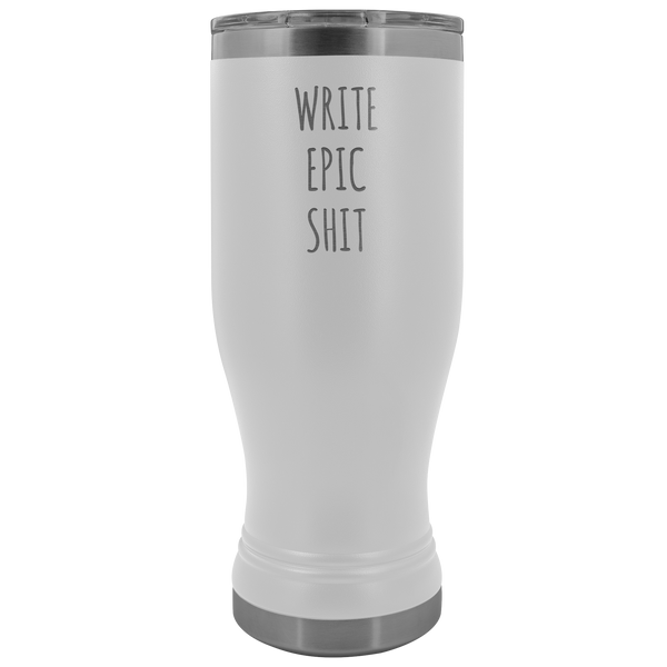 Writer Mug Funny Gifts for Writers Author Pilsner Tumbler Writer Gifts for Men for Women Insulated Travel Coffee Cup 20oz BPA Free