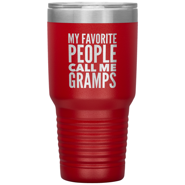Gifts for Gramps My Favorite People Call Me Gramps Tumbler Grandpa Mug Insulated Hot Cold Travel Gramps Cup 30oz BPA Free