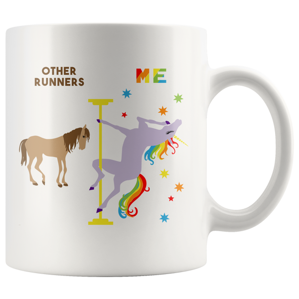 Runner Gifts Funny Running Mug for Birthday Gift Best Track Runner Ever Coffee Cup Pole Dancing Unicorn
