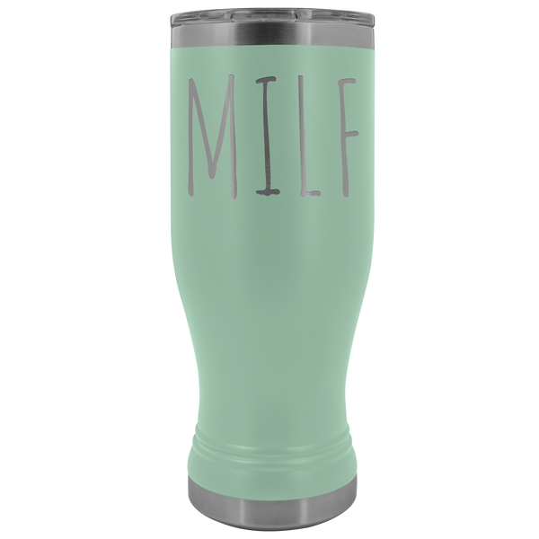 MILF Tumbler Funny Mom Gifts Mother's Day Present MILF Pilsner Mug Pregnant Gag Gift Idea Insulated Hot Cold Travel Coffee Cup 30oz BPA Free