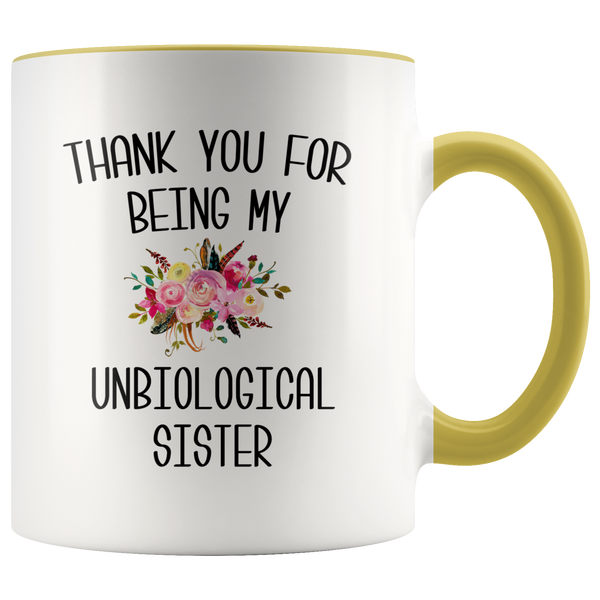 Thank You For Being My Unbiological Sister Mug Best Friend Birthday Gifts Christmas BFF Mugs Long Distance Friendship Sister In Law Gift Idea
