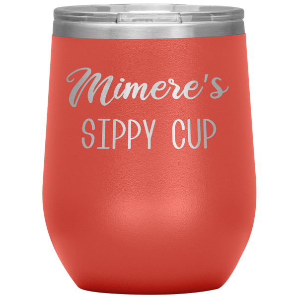 Mimere's Sippy Cup Mimere Wine Tumbler Gift Funny Stemless Insulated BPA Free 12oz Travel Cup