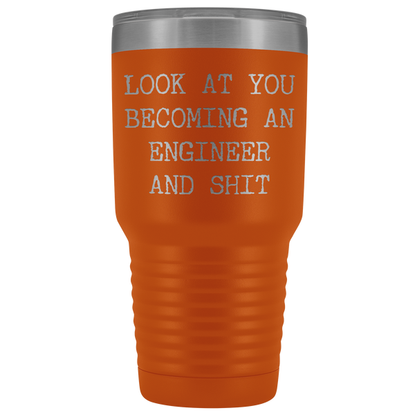 Engineering School Student Graduation Gifts Look at You Becoming An Engineer Tumbler Metal Mug Insulated Hot Cold Travel Coffee Cup 30oz BPA Free