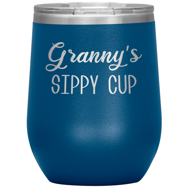 Granny's Sippy Cup Gift for Granny Funny Stemless Stainless Steel Insulated Wine Tumbler BPA Free 12oz