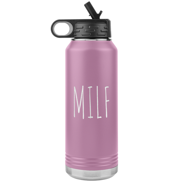 MILF Water Bottle Push Present For New Mom Funny Mother's Day Gift Baby Shower Future Mom Pregnant Congratulations 32oz BPA Free
