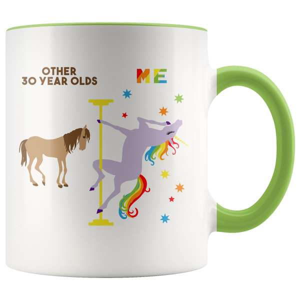 Pole Dancing Unicorn Mug 30th Birthday Gift For Women Turning 30 and Fabulous 30th Bday Dirty 30 Years Old
