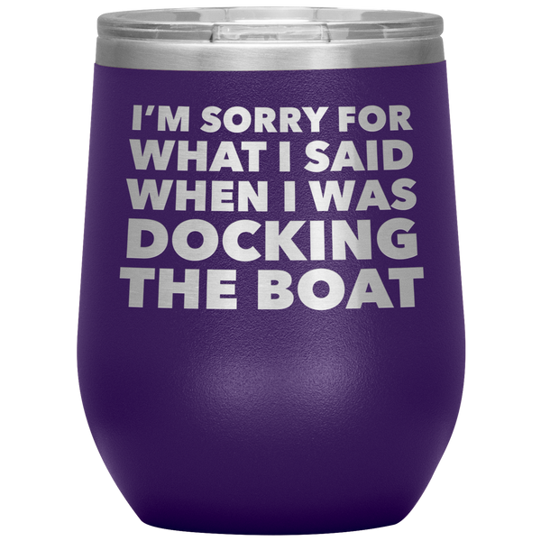 Boating Gifts Funny Boater Wine Tumbler for a Boat Owner Stemless Insulated Hot Cold BPA Free 12oz Travel Sippy Cup