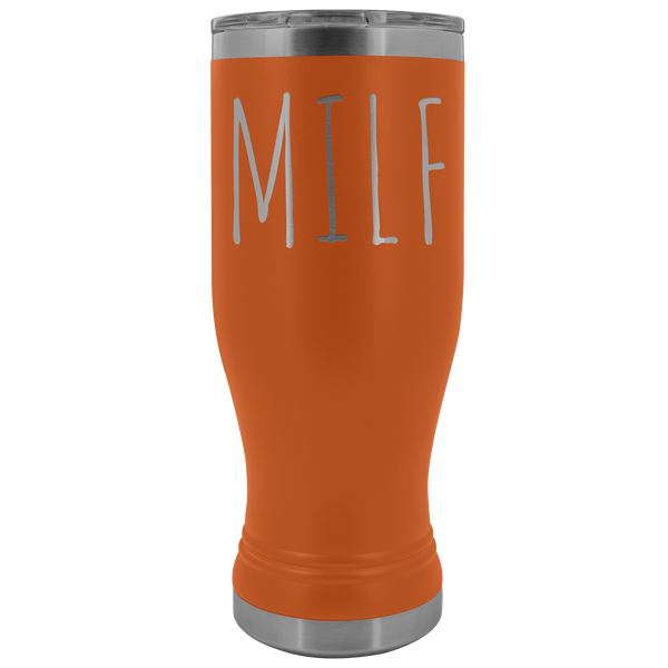 MILF Tumbler Funny Mom Gifts Mother's Day Present MILF Pilsner Mug Pregnant Gag Gift Idea Insulated Hot Cold Travel Coffee Cup 30oz BPA Free