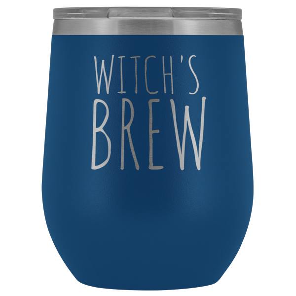 Witch's Brew Halloween Wine Tumbler Funny Fall Gifts for Friends Stemless Insulated Hot Cold BPA Free 12oz Travel Sippy Cup