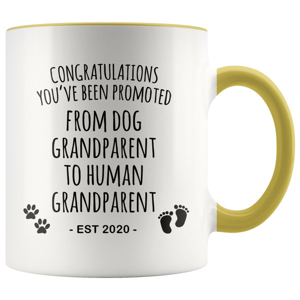 Dog Grandparent To Human Grandparent Mug Est 2020 Pregnancy Reveal First Time Grandparent Gift Promoted to Grandparent Cup Baby Announcement