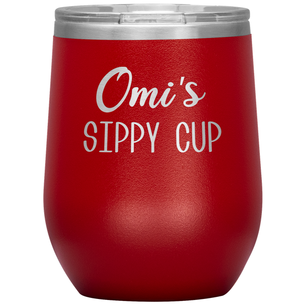 Omi's Sippy Cup Omi Wine Tumbler Gifts Funny Stemless Stainless Steel Insulated Wine Tumblers BPA Free 12oz Travel Cup