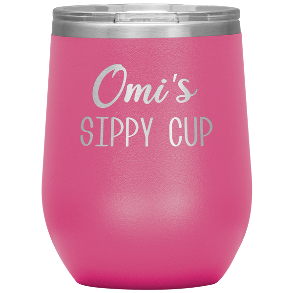 Omi's Sippy Cup Omi Wine Tumbler Gifts Funny Stemless Stainless Steel Insulated Wine Tumblers BPA Free 12oz Travel Cup