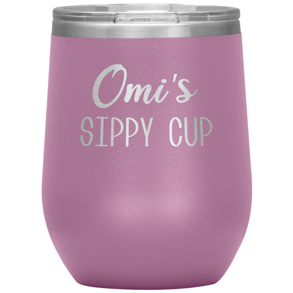Omi's Sippy Cup Omi Wine Tumbler Gifts Funny Stemless Stainless Steel Insulated Wine Tumblers BPA Free 12oz Travel Cup