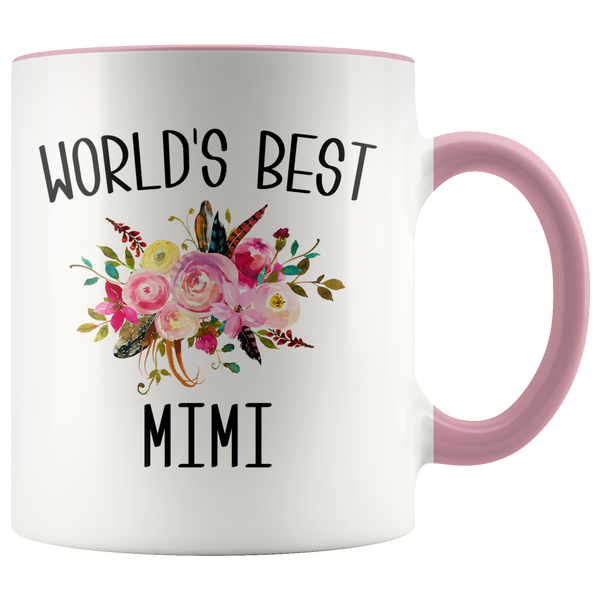 Worlds Best Mimi Mug Cute Gift for Mimi Best Mimi Ever Floral Coffee Cup