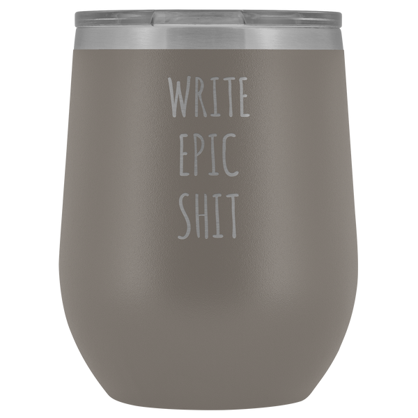 Funny Writer Gifts for Men for Women Author Tumbler Writer Stemless Stainless Steel Insulated Wine Tumbler Cup BPA Free 12oz