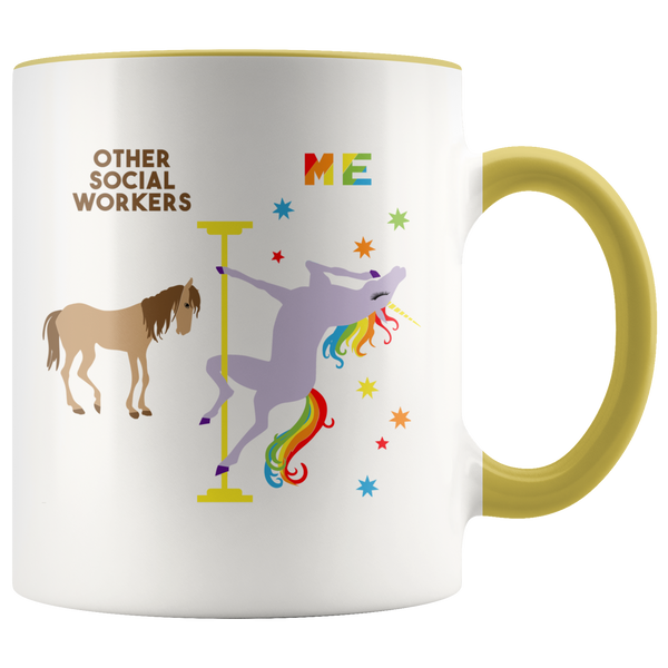 Social Worker Gift for Social Worker Mug Funny Social Work Gifts for Social Work Coffee Cup Graduation Gift Pole Dancing Unicorn