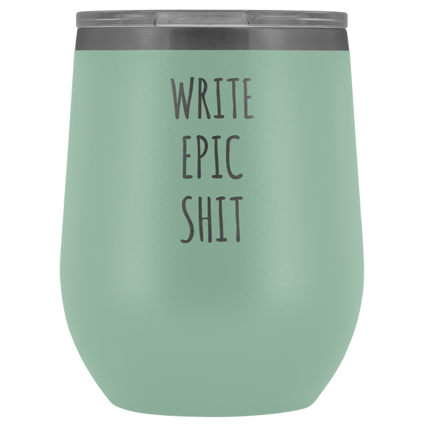 Funny Writer Gifts for Men for Women Author Tumbler Writer Stemless Stainless Steel Insulated Wine Tumbler Cup BPA Free 12oz