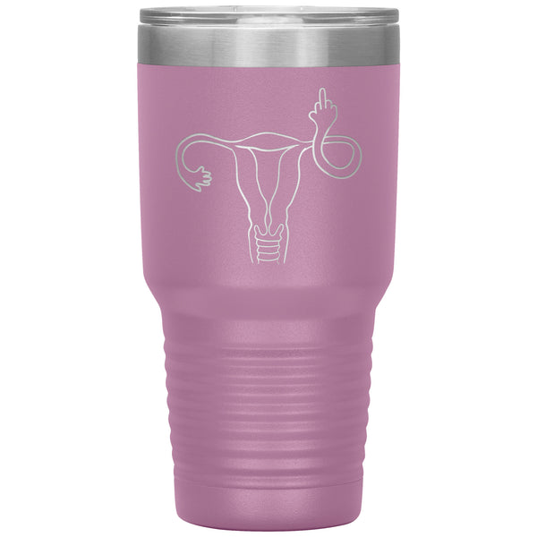 Angry Uterus Finger Mug Flipping the Bird Reproductive Rights Social Justice Feminism Pro Choice Women's Rights Abortion Rights Tumbler Travel Cup 30oz BPA Free