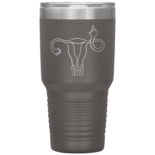 Angry Uterus Finger Mug Flipping the Bird Reproductive Rights Social Justice Feminism Pro Choice Women's Rights Abortion Rights Tumbler Travel Cup 30oz BPA Free