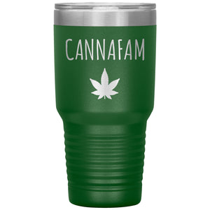 Cannafam Tumbler Metal Mug Insulated Hot Cold Travel Coffee Cup 30oz BPA Free