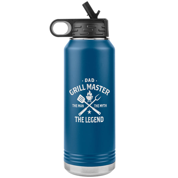 Dad Grillmaster The Man The Myth The Legend Water Bottle Tumbler Father's Day Gift Insulated 32oz BPA Free Active