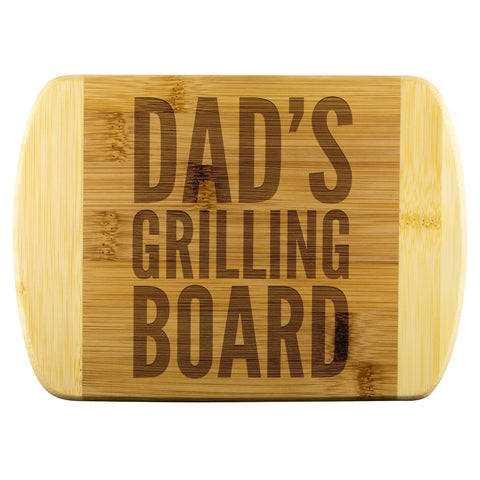 Dad's Grilling Board Bamboo Cutting Board Large Cutting Board Wood Chopping Board Funny Father's Day Gift for Dad Gift for Husband