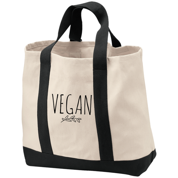 Vegan Embroidered Shopping Tote Bag