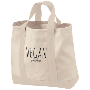 Vegan Embroidered Shopping Tote Bag