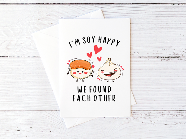 Love Card for Him, Anniversary Card, Dating Anniversary, Newlywed Card, 5th Anniversary, 10th Anniversary, Funny Valentine Card, Sushi