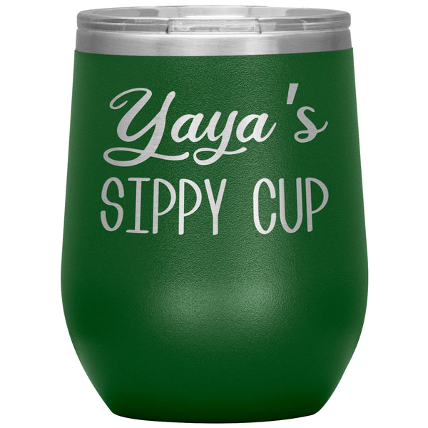 Yaya's Sippy Cup Ya Ya Wine Tumbler Gifts for Yayas Funny Stemless Stainless Steel Insulated Tumblers Hot Cold BPA Free 12oz Travel Cup