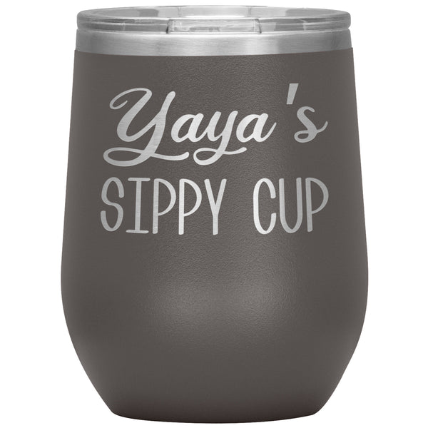 Yaya's Sippy Cup Ya Ya Wine Tumbler Gifts for Yayas Funny Stemless Stainless Steel Insulated Tumblers Hot Cold BPA Free 12oz Travel Cup