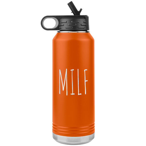 MILF Water Bottle Push Present For New Mom Funny Mother's Day Gift Baby Shower Future Mom Pregnant Congratulations 32oz BPA Free