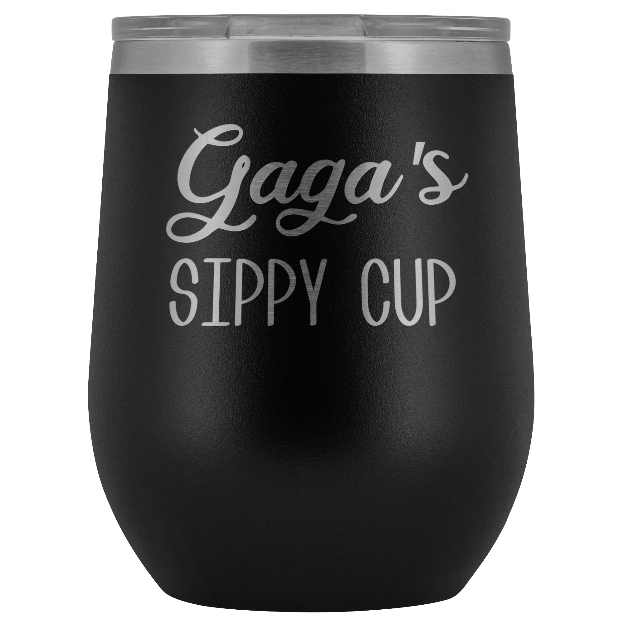 Gaga's Sippy Cup Gaga Wine Tumbler Gifts Funny Stemless Stainless Steel Insulated Wine Tumblers Hot Cold BPA Free 12oz Travel Cup
