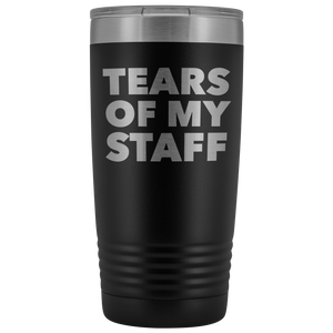 Tears of My Staff Tumbler Funny Boss Gifts for Boss Appreciation Director Mug Present Insulated Hot Cold Travel Coffee Cup 20oz BPA Free