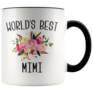 Worlds Best Mimi Mug Cute Gift for Mimi Best Mimi Ever Floral Coffee Cup