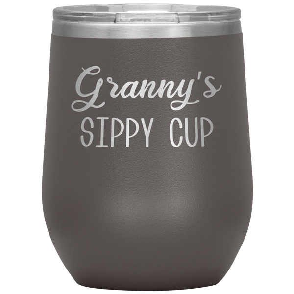Granny's Sippy Cup Gift for Granny Funny Stemless Stainless Steel Insulated Wine Tumbler BPA Free 12oz
